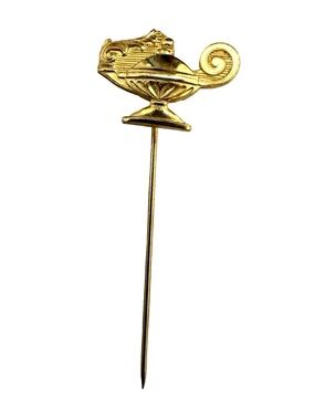 Vintage 1950’s Gold Genie-in-a-Bottle Lamp Motif Stick Pin Brooch